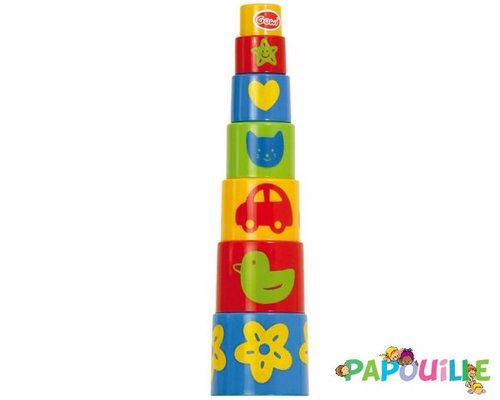 Jouets - Jouets à Empiler ou à Encastrer - Gobelets gigognes à empiler 7 pièces pyramide