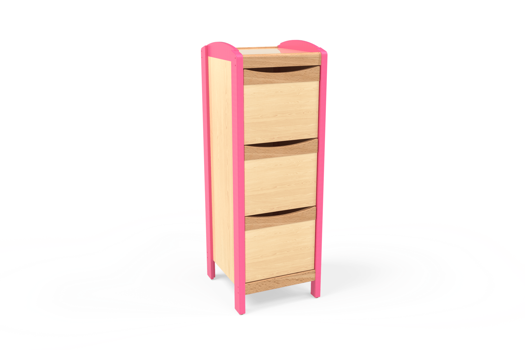 Meuble de rangement en colonne avec portes framboise