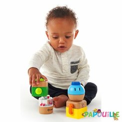 Jouets - Jeux de Construction - 4 hochets bois à empiler baby einstein