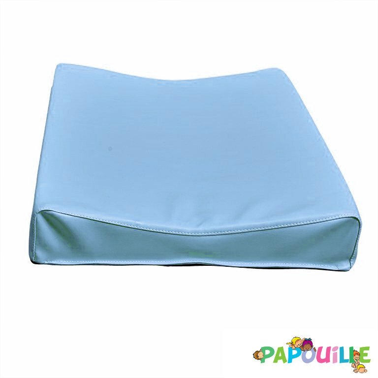 Matelas à langer incurvé galbé 50 x 70 cm en mousse pvc bleu ciel