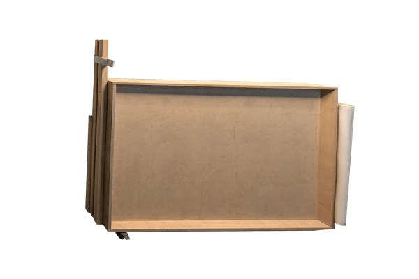 Mobilier - Barrière de séparation & Cloison crèche - Portillon bois droit sur roulette sur mesure - 800/1000 mm x H 750 mm x 21 mm