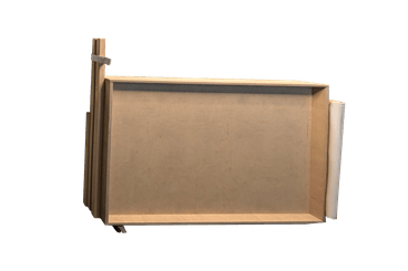 Mobilier - Barrière de séparation & Cloison crèche - Portillon bois droit sur roulette sur mesure - 800/1000 mm x H 750 mm x 21 mm