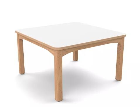 Table en bois 80 x 80 cm T6 - Blanc
