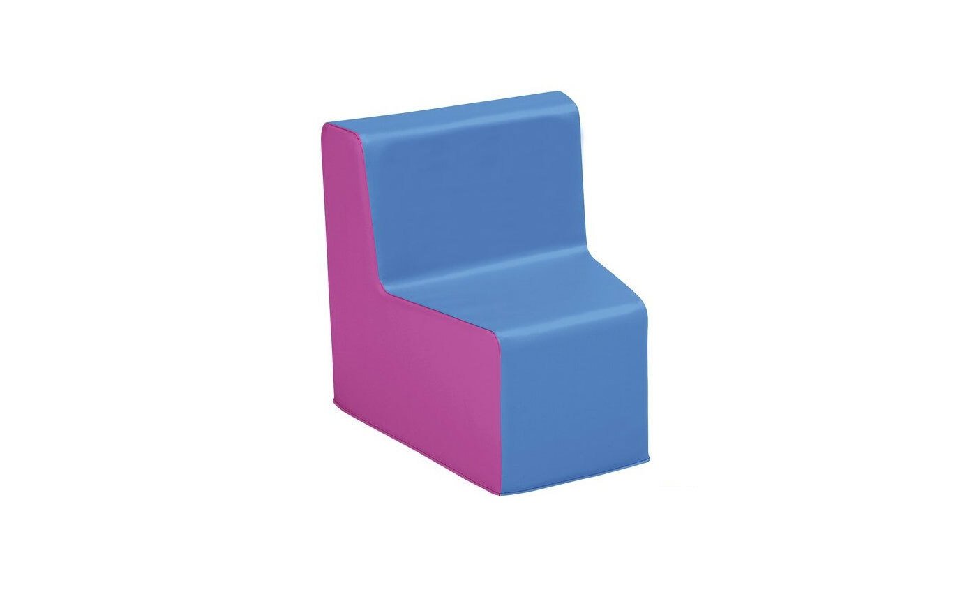 Chauffeuse d'angle hauteur 25cm fuchsia - bleu