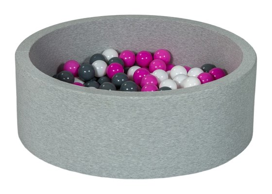 Motricité - Piscine à balles - Piscine à balles pour bébé avec 200 balles 90x30cm grise balle violet