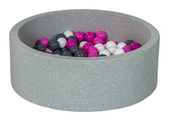 Motricité - Piscine à balles - Piscine à balles pour bébé avec 200 balles 90x30cm grise balle violet