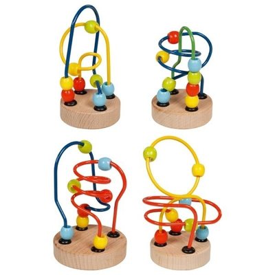 Motricité - Motricité Fine - Lot de 4 bouliers circuits en spirale en bois