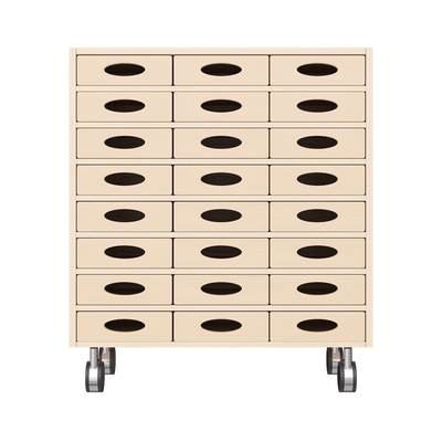 Mobilier - Meuble de rangement scolaire - Meuble de rangement à roulettes 24 bacs - Nala
