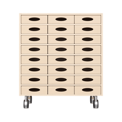 Mobilier - Meuble de rangement scolaire - Meuble de rangement à roulettes 24 bacs - Nala