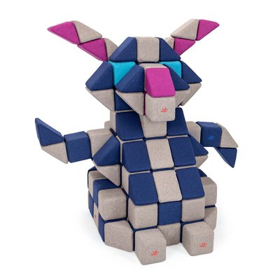 Motricité - Jeux de Motricité Libre - Cubes de constructions magnétiques de psychomotricité tissu 100 pièces noir