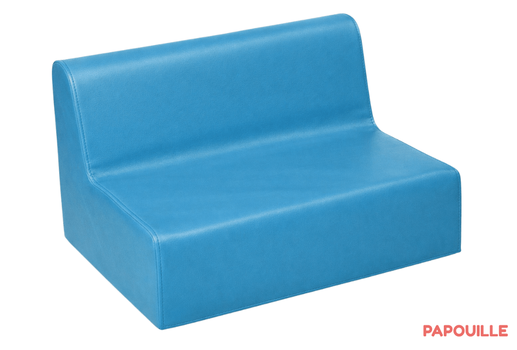 Banquette enfant 2 à 3 places en mousse pvc h. 17cm turquoise