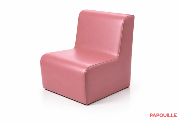 Mobilier - Meuble en mousse et Pouf - Chauffeuse droite unie hauteur d'assise 32 cm rose