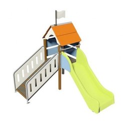 Mobilier - Aire de jeux et structure extérieure - Aire de jeu enfant extérieur cabane baby glisse montage en surface