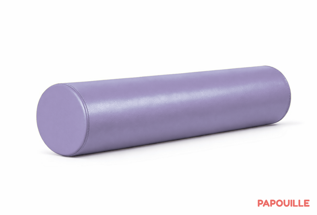 Petit module cylindre court en mousse pvc diam. 15 cm x l. 60 cm parme