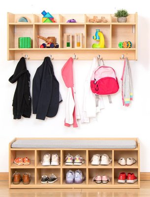 Mobilier - Banc vestiaire & Porte Manteaux - Set vestiaire mural et banc à chaussures