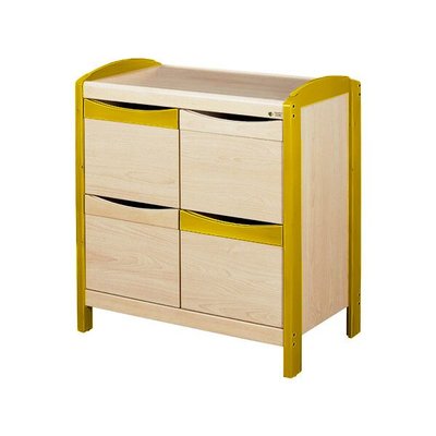Mobilier - Meuble de rangement scolaire - Meuble de rangement 2 colonnes avec portes jaune