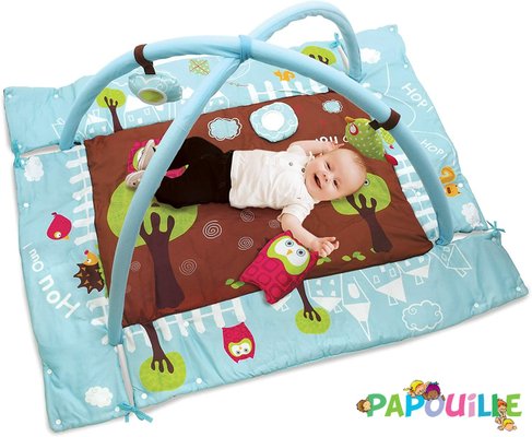 Jouets - Tapis et Jeux d'Éveil, Portiques d'Activité - Tapis d 'eveil avec arche de jeux chouette bleu