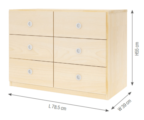 Mobilier - Meuble de rangement scolaire - Commode en bois - 6 tiroirs