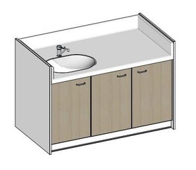 Change - Meuble à Langer crèche - Meuble à langer 1 cuve - 1500(L)x850(Pf)mm