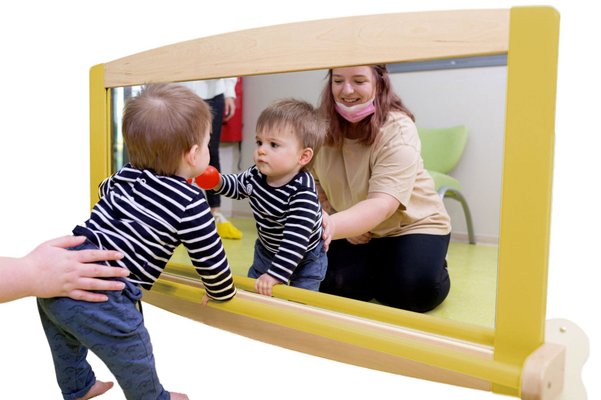 Mobilier - Chevalets et Miroirs  - Miroir + barre de soutien jaune