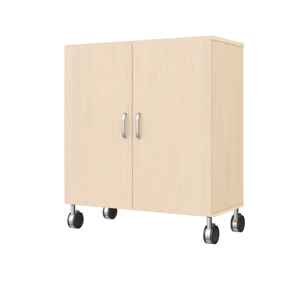 Mobilier - Meuble de rangement scolaire - Armoire de rangement à roulettes 2 portes - Milo