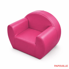 Mobilier - Meuble en mousse et Pouf - Fauteuil enfant pdg club mousse pvc uni 20 cm fuchsia