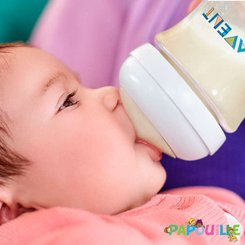Repas - Biberons Classic et Large - Biberon natural 120ml col large ergonomique verre - Philips Avent Natural