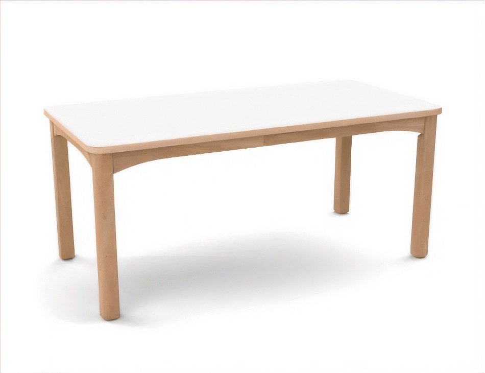 Table en bois 120 x 60 cm T0 - Blanc