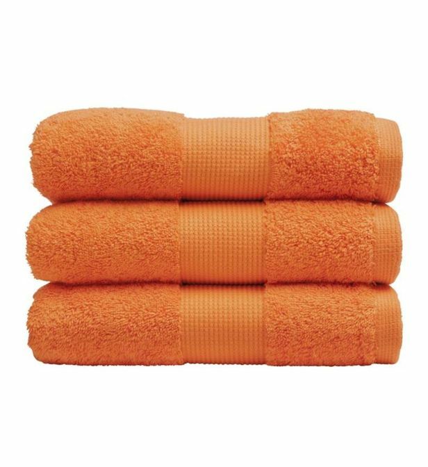Serviette éponge 50 x 90 cm orange 100% coton 400gr