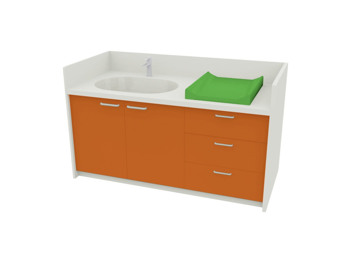 Meuble à langer 1 vasque - 180 cm - florida