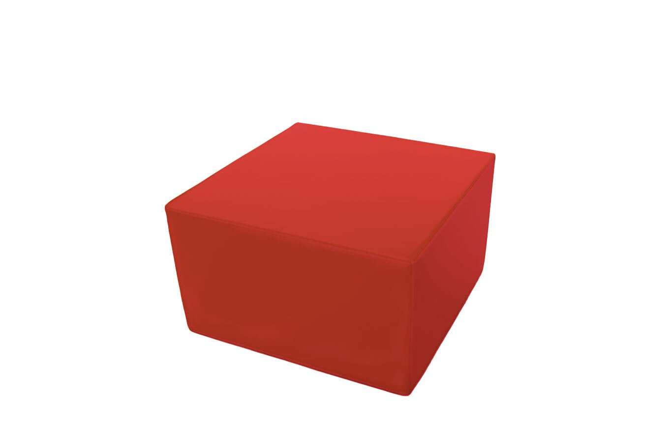 Pouf cube en mousse pvc h.25cm rouge