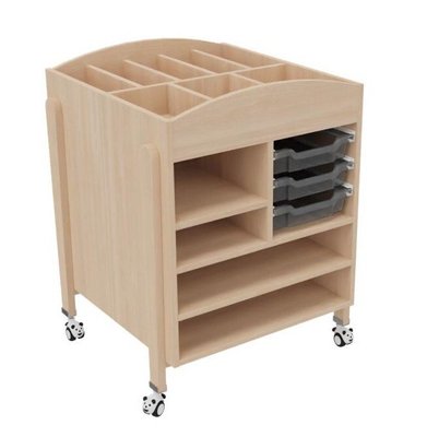 Mobilier - Meuble de rangement scolaire - Desserte mobile pour materiel peinture et dessin vernis