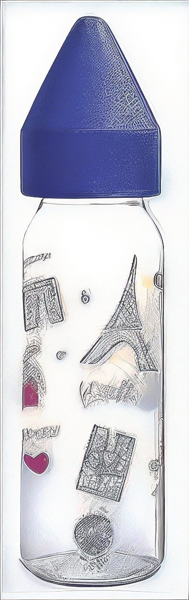 Biberon 270ml polypropylène tétine caoutchouc Décor paris rd