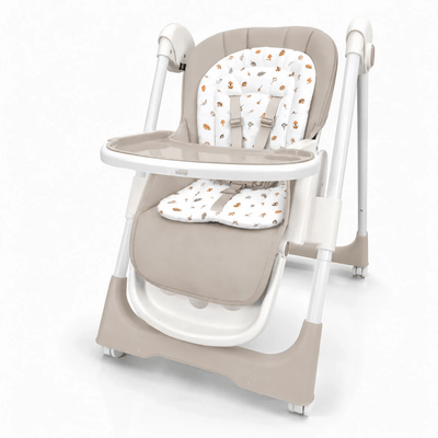 Puériculture - Chaise haute bébé et Siège Repas - Chaise haute Rice avec roulettes - Beige