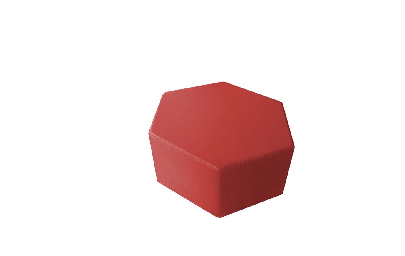 Pouf octogone en mousse pvc h.25cm fuchsia rouge