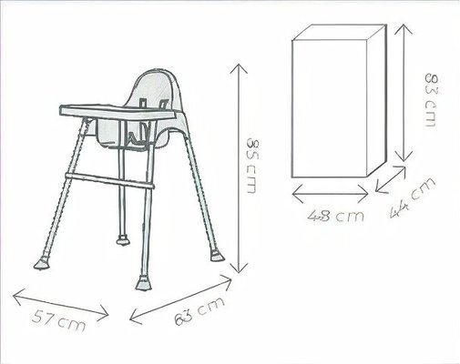 Puériculture - Chaise haute bébé et Siège Repas - Chaise haute empilable - jusqu'à 15 Kg