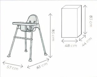 Puériculture - Chaise haute bébé et Siège Repas - Chaise haute empilable - jusqu'à 15 Kg