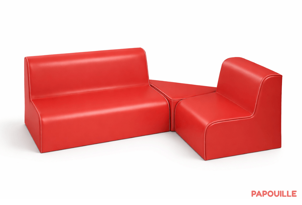 Kit coin banquette pour espace lecture assise 17cm rouge