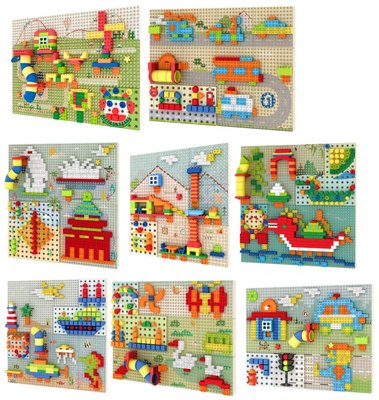 Jeux - Jeux Éducatifs et Puzzle - Mur de construction mobile - Comprenant 8 kits de thèmes et 8 pièces set d'outils