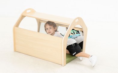 Motricité - Baby gym - Tunnel à ramper avec miroir et tapis 