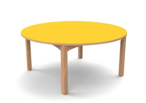 Table ronde 4 pieds T2 - Jaune
