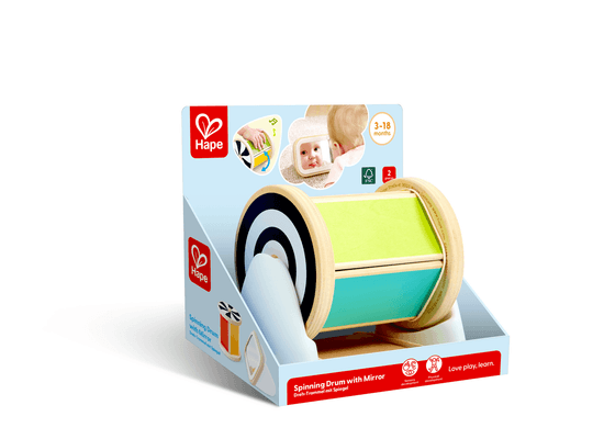 Jouets - Jouets d'Éveil - Tambour rotatif avec miroir Montessori 