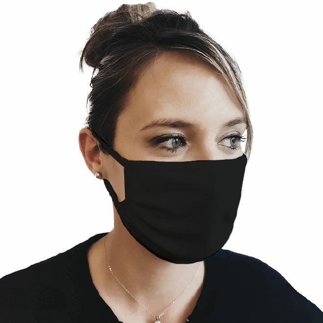 Masque protection visage tissu uns1 réutilisable anti-projections adulte noir afnor