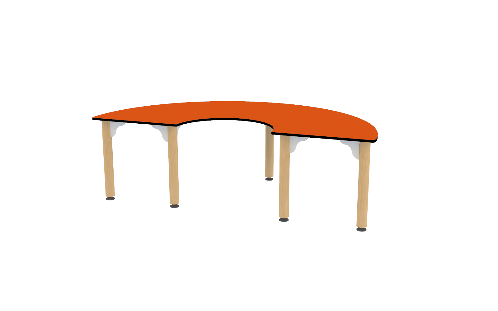 Table demi lune réglable 150 x 75cm - T00 - T2 - Corail