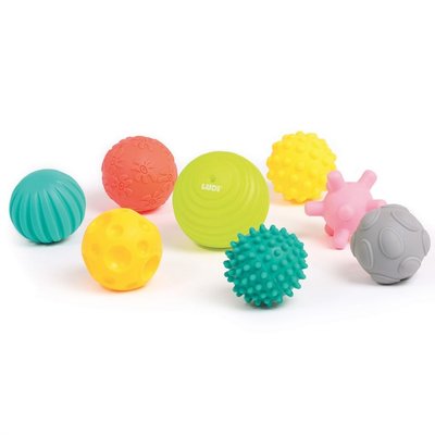 Motricité - Eveil Sensoriels et Tactiles - Lot de 8 balles sensorielles