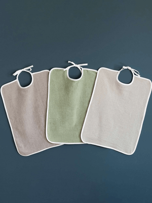 Repas - Bavoir - Bavoir a lacet inéfilochable 37x50cm unie gris