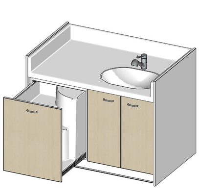 Change - Meuble à Langer crèche - Table à langer 1 cuve - 130 cm 