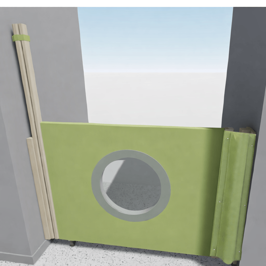 Portillon de séparation avec oculus + anti pince doits collectivité - sur mesure