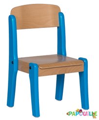 Mobilier - Chaise & fauteuil pour crèche - Chaise bébé en bois empilable t0 h.21cm bleu