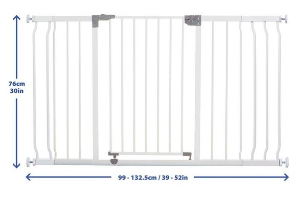 Médical et Prévention - Barrières de Sécurité Enfant - Barrière - Portillon avec rallonge 99 - 132,5 cm - Blanc